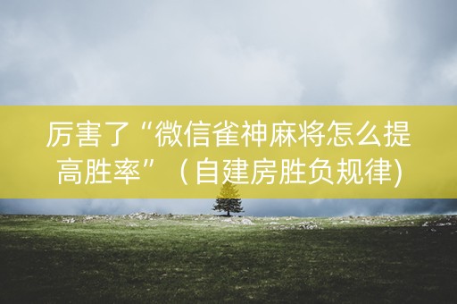 厉害了“微信雀神麻将怎么提高胜率”（自建房胜负规律)