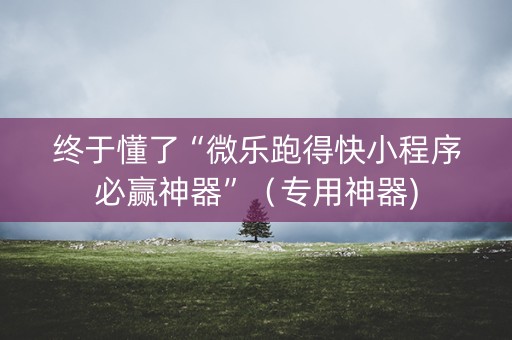 终于懂了“微乐跑得快小程序必赢神器”（专用神器)