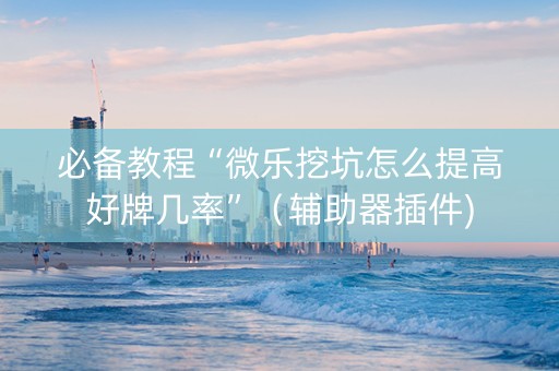 必备教程“微乐挖坑怎么提高好牌几率”（辅助器插件)