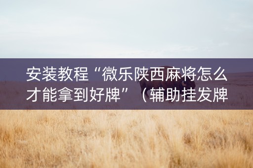 安装教程“微乐陕西麻将怎么才能拿到好牌”（辅助挂发牌规律)