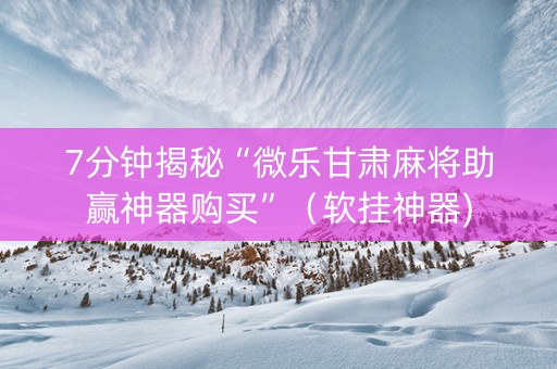 7分钟揭秘“微乐甘肃麻将助赢神器购买”（软挂神器)