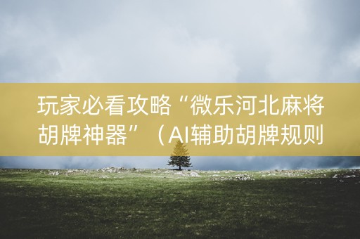 玩家必看攻略“微乐河北麻将胡牌神器”（AI辅助胡牌规则)