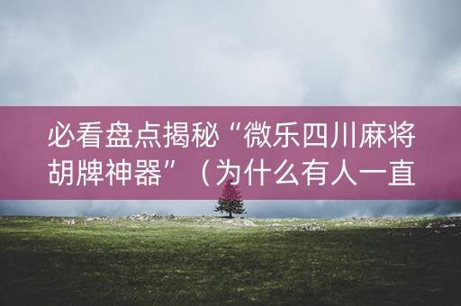 必看盘点揭秘“微乐四川麻将胡牌神器”（为什么有人一直赢)