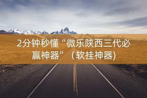 2分钟秒懂“微乐陕西三代必赢神器”（软挂神器)