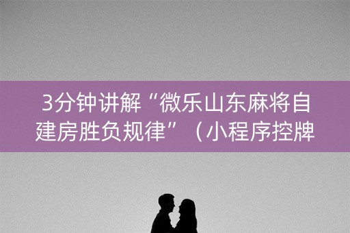 3分钟讲解“微乐山东麻将自建房胜负规律”（小程序控牌器)