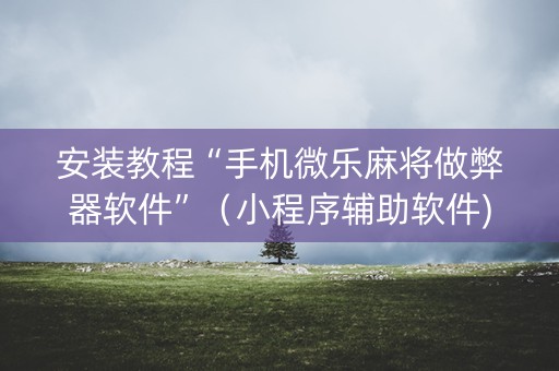 安装教程“手机微乐麻将做弊器软件”（小程序辅助软件)