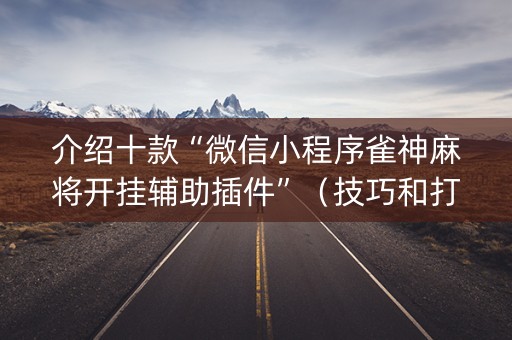 介绍十款“微信小程序雀神麻将开挂辅助插件”（技巧和打好牌方法)
