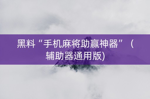黑料“手机麻将助赢神器”（辅助器通用版)