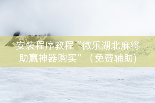 安装程序教程“微乐湖北麻将助赢神器购买”（免费辅助)