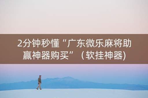 2分钟秒懂“广东微乐麻将助赢神器购买”（软挂神器)