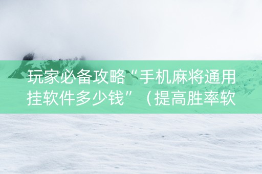 玩家必备攻略“手机麻将通用挂软件多少钱”（提高胜率软件)