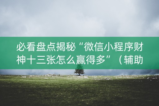 必看盘点揭秘“微信小程序财神十三张怎么赢得多”（辅助挂发牌规律)