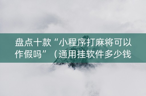 盘点十款“小程序打麻将可以作假吗”（通用挂软件多少钱)
