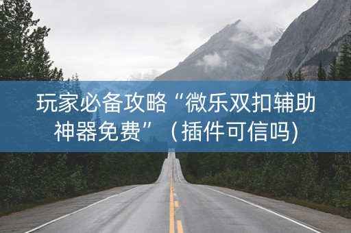 玩家必备攻略“微乐双扣辅助神器免费”（插件可信吗)