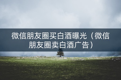 微信朋友圈买白酒曝光（微信朋友圈卖白酒广告）