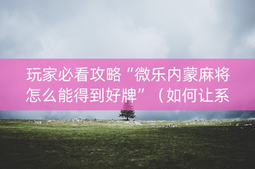 玩家必看攻略“微乐内蒙麻将怎么能得到好牌”（如何让系统发好牌)