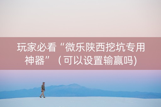 玩家必看“微乐陕西挖坑专用神器”（可以设置输赢吗)