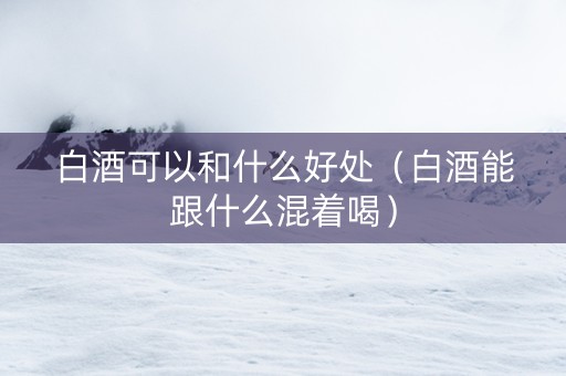 白酒可以和什么好处（白酒能跟什么混着喝）