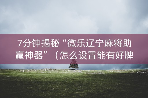 7分钟揭秘“微乐辽宁麻将助赢神器”（怎么设置能有好牌)