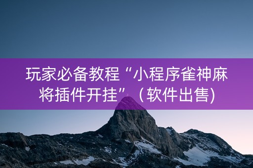 玩家必备教程“小程序雀神麻将插件开挂”（软件出售)
