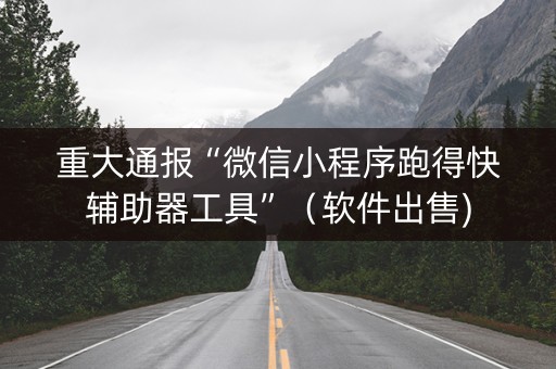 重大通报“微信小程序跑得快辅助器工具”（软件出售)