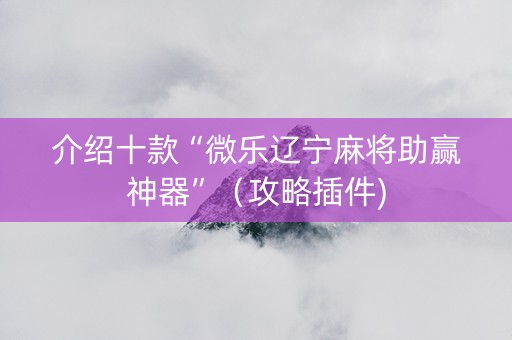 介绍十款“微乐辽宁麻将助赢神器”（攻略插件)