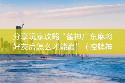 分享玩家攻略“雀神广东麻将好友房怎么才能赢”（控牌神器)
