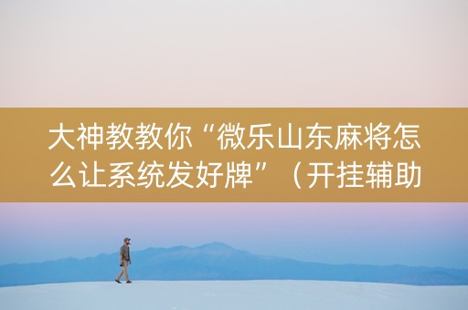 大神教教你“微乐山东麻将怎么让系统发好牌”（开挂辅助插件)