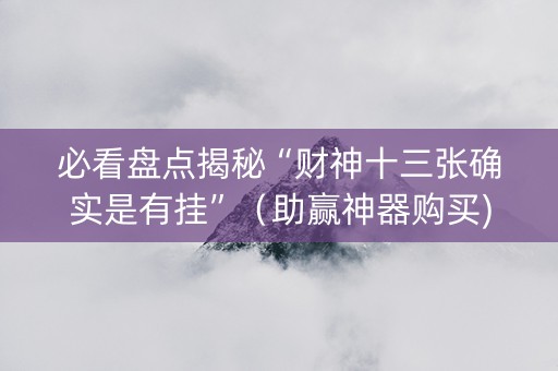 必看盘点揭秘“财神十三张确实是有挂”（助赢神器购买)