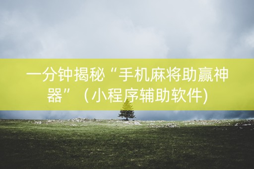 一分钟揭秘“手机麻将助赢神器”（小程序辅助软件)