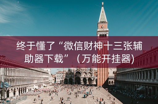 终于懂了“微信财神十三张辅助器下载”（万能开挂器)