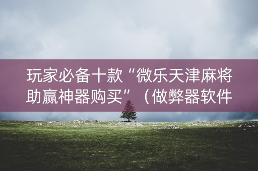玩家必备十款“微乐天津麻将助赢神器购买”（做弊器软件下载)