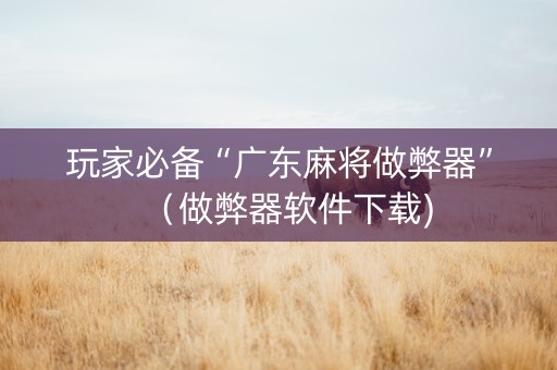 玩家必备“广东麻将做弊器”（做弊器软件下载)