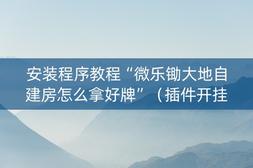 安装程序教程“微乐锄大地自建房怎么拿好牌”（插件开挂免费AI)