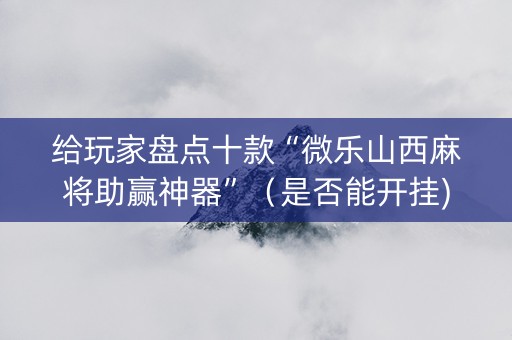 给玩家盘点十款“微乐山西麻将助赢神器”（是否能开挂)