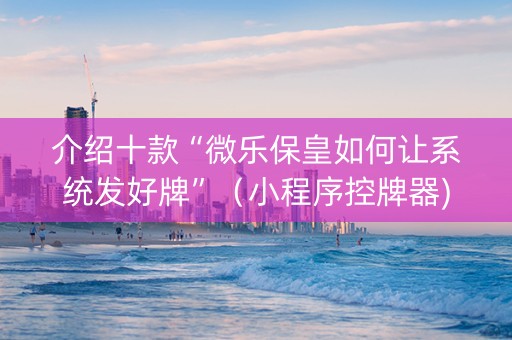 介绍十款“微乐保皇如何让系统发好牌”（小程序控牌器)