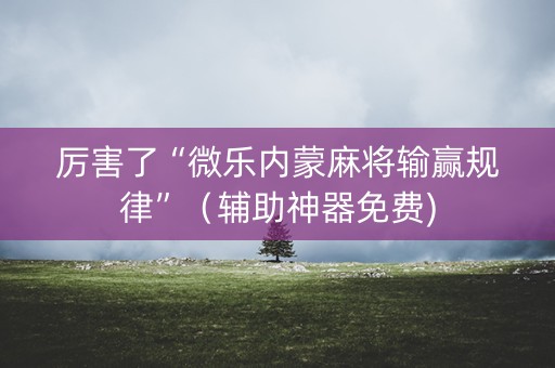 厉害了“微乐内蒙麻将输赢规律”（辅助神器免费)