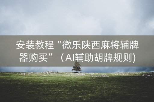 安装教程“微乐陕西麻将辅牌器购买”（AI辅助胡牌规则)