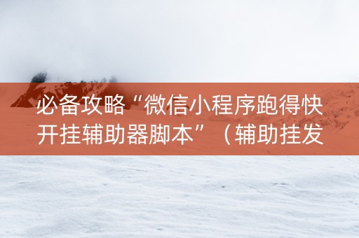 必备攻略“微信小程序跑得快开挂辅助器脚本”（辅助挂发牌规律)