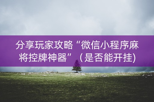 分享玩家攻略“微信小程序麻将控牌神器”（是否能开挂)