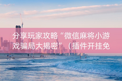分享玩家攻略“微信麻将小游戏骗局大揭密”（插件开挂免费AI)