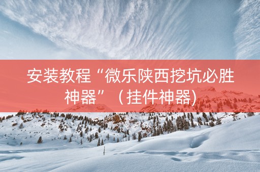 安装教程“微乐陕西挖坑必胜神器”（挂件神器)
