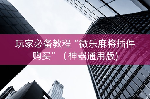 玩家必备教程“微乐麻将插件购买”（神器通用版)