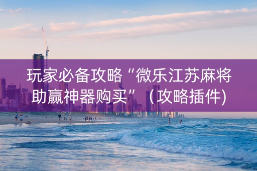 玩家必备攻略“微乐江苏麻将助赢神器购买”（攻略插件)