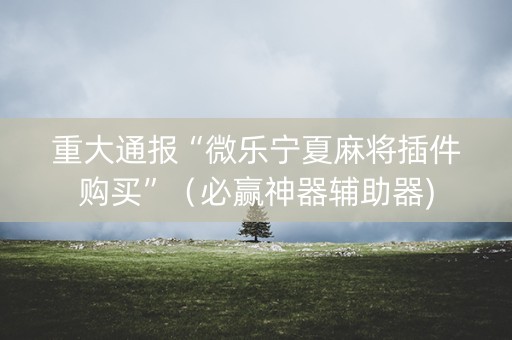 重大通报“微乐宁夏麻将插件购买”（必赢神器辅助器)