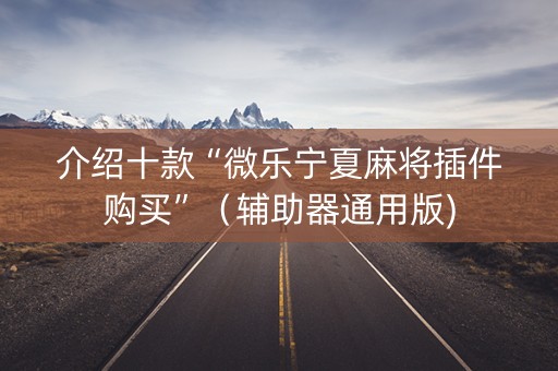 介绍十款“微乐宁夏麻将插件购买”（辅助器通用版)