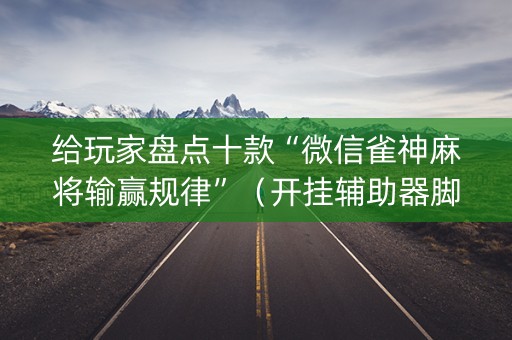 给玩家盘点十款“微信雀神麻将输赢规律”（开挂辅助器脚本)
