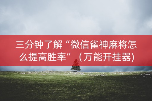 三分钟了解“微信雀神麻将怎么提高胜率”（万能开挂器)
