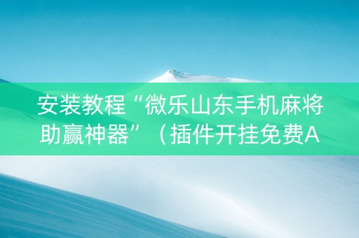 安装教程“微乐山东手机麻将助赢神器”（插件开挂免费AI)