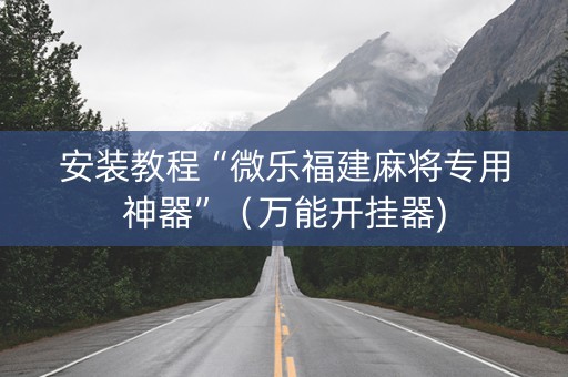 安装教程“微乐福建麻将专用神器”（万能开挂器)